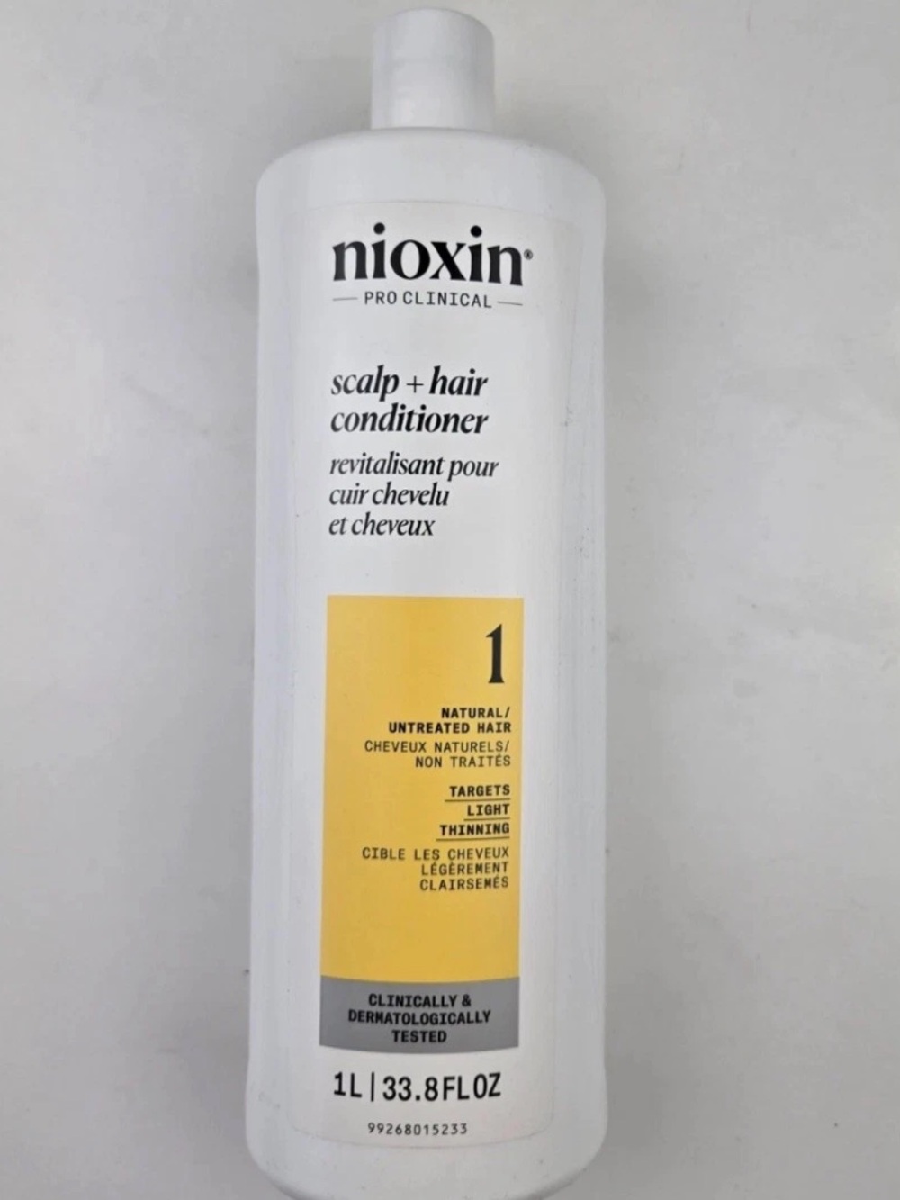 Nioxin Scalp + Hair Conditioner System 1 — White with Yellow Label